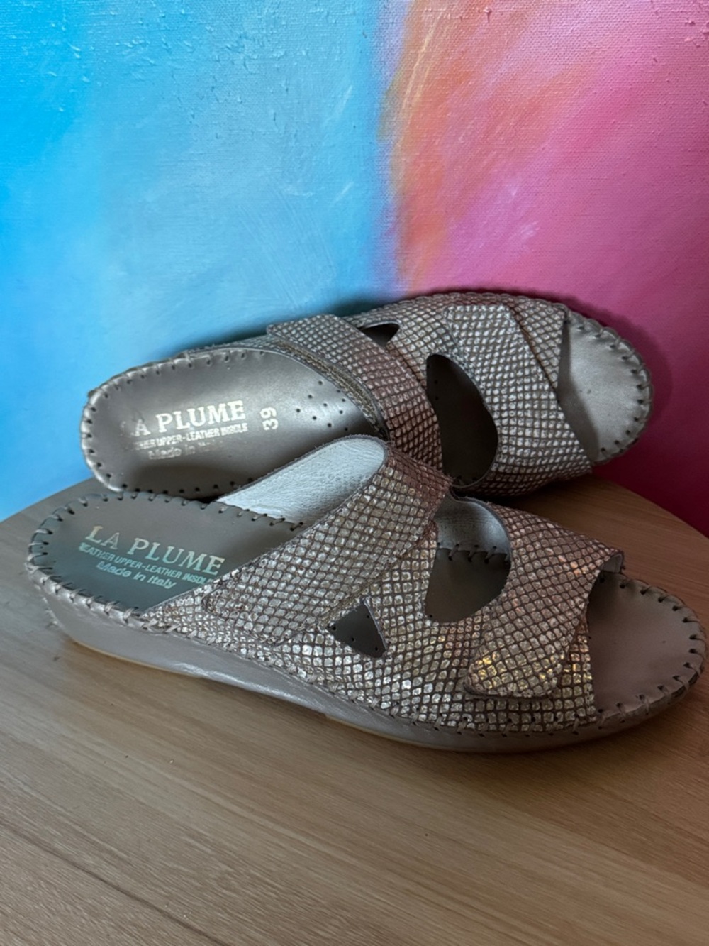 Italian brand La Plume Jen Leather Slide Sandals - Size Women’s EU39 (US 8.5)
